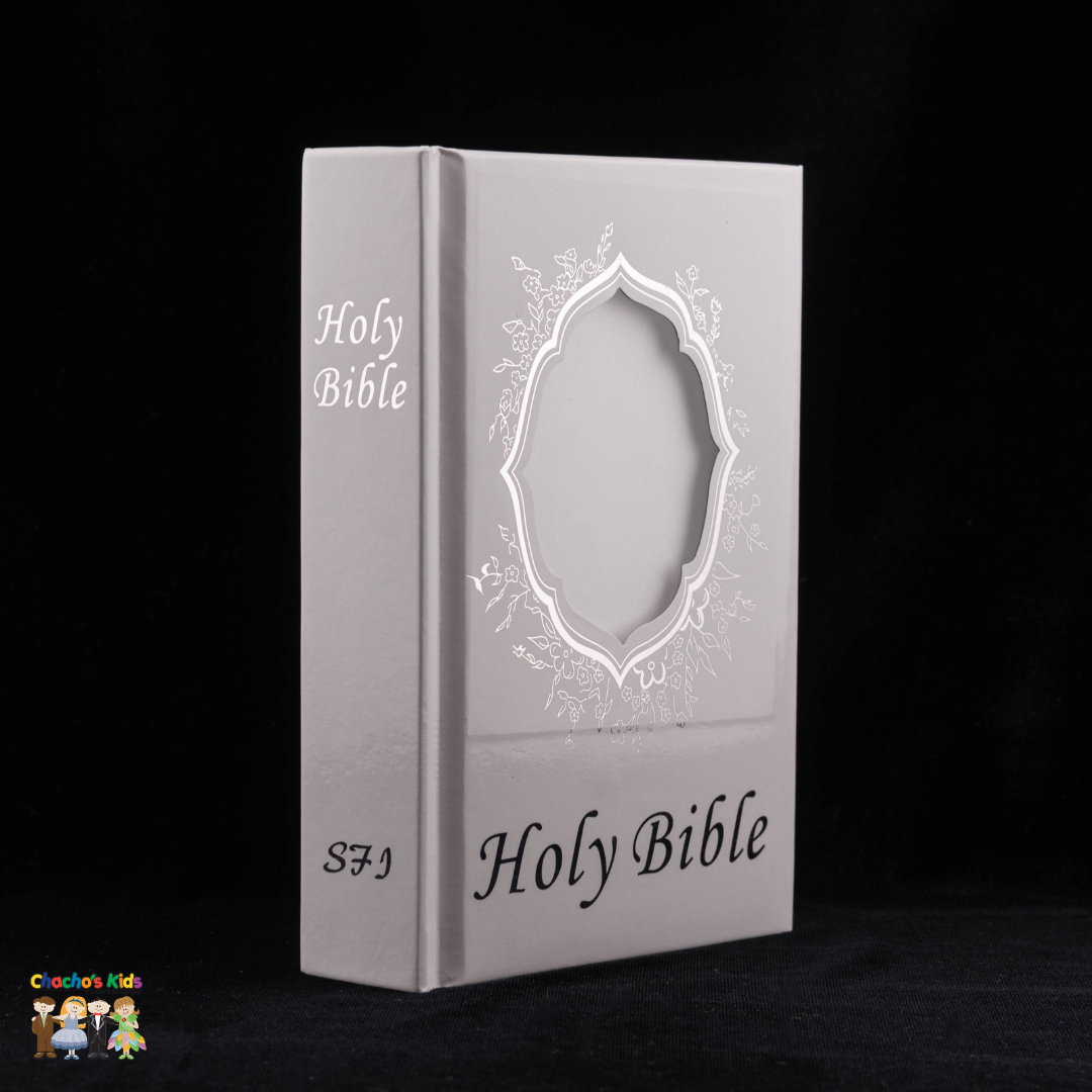 English Small Holy Bible-Silver-Chacho's Kids