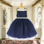 Baby Party / Flower Girl Dress (B-754)-Girls-Navy-S-Chacho's-Kids