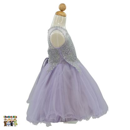 Embroidered Tulle Party Dress (9004)