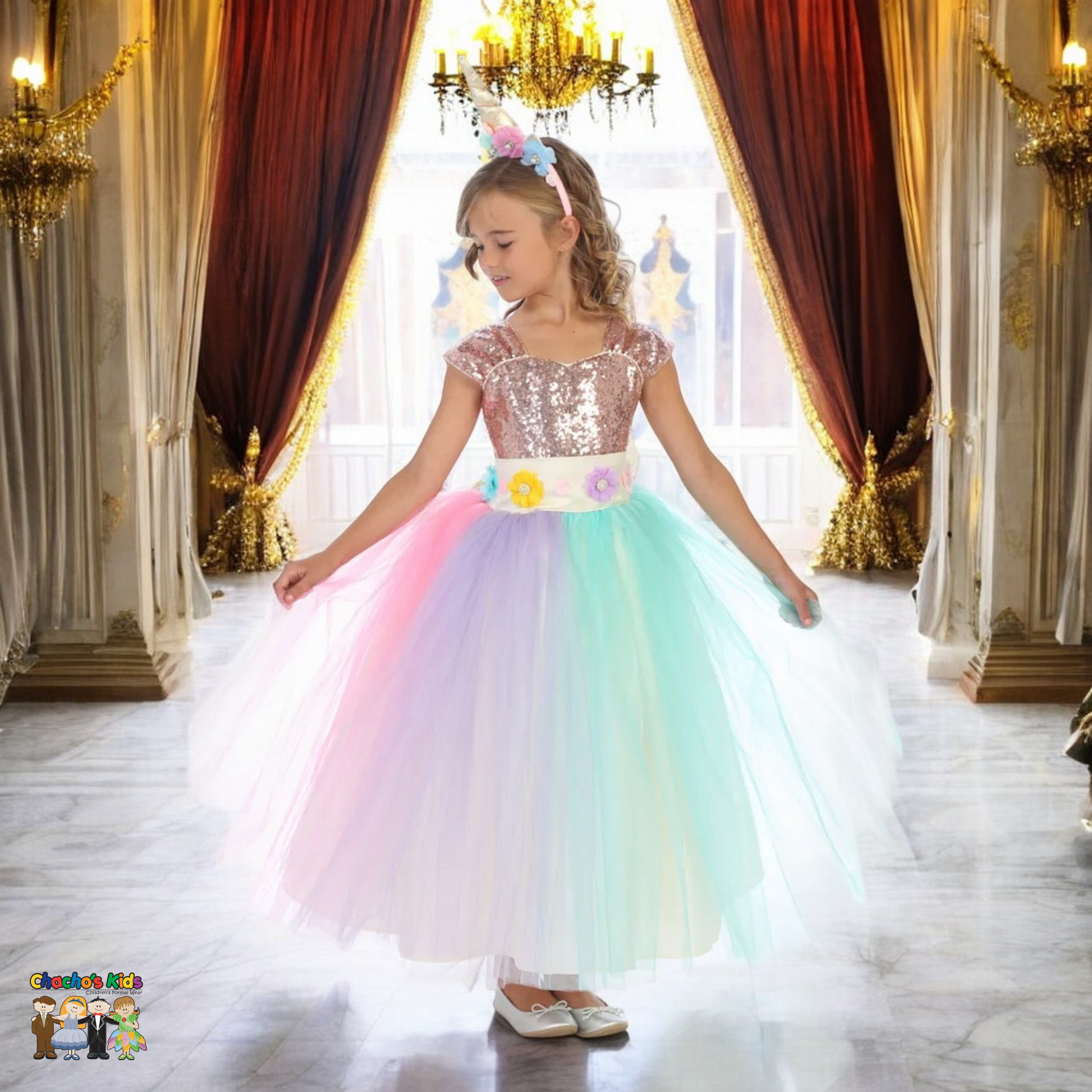 Gala Rainbow Unicorn Princess Dress (034) 2 Gala Rainbow Unicorn Princess Dress (034) 2