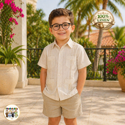 Boys Classic Guayabera 100% Linen
