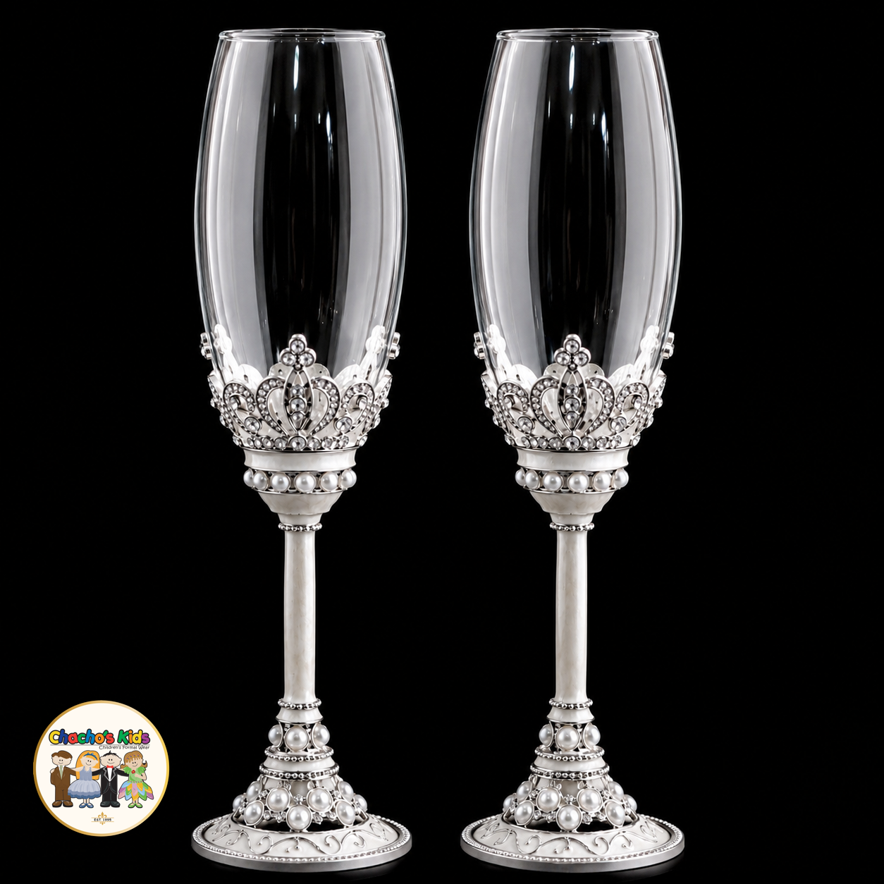 Wedding Flutes Set-Silver-803