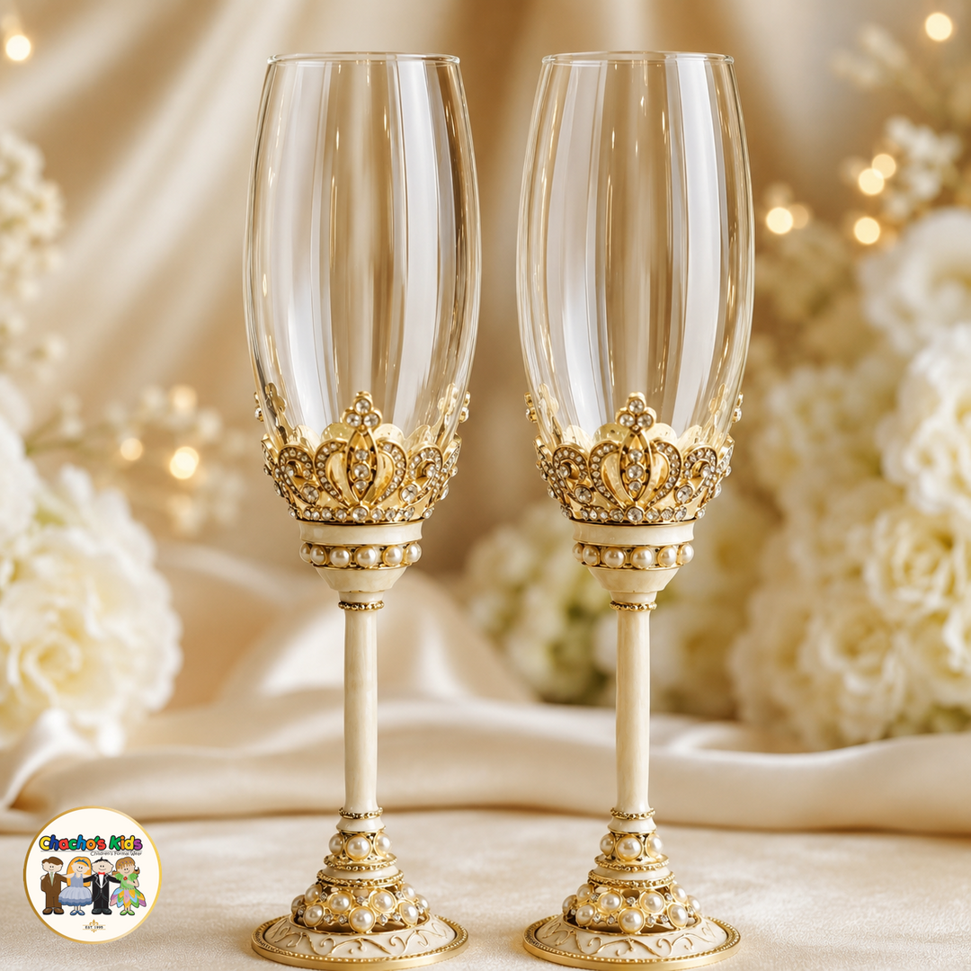 Wedding Flutes Set-Gold-803