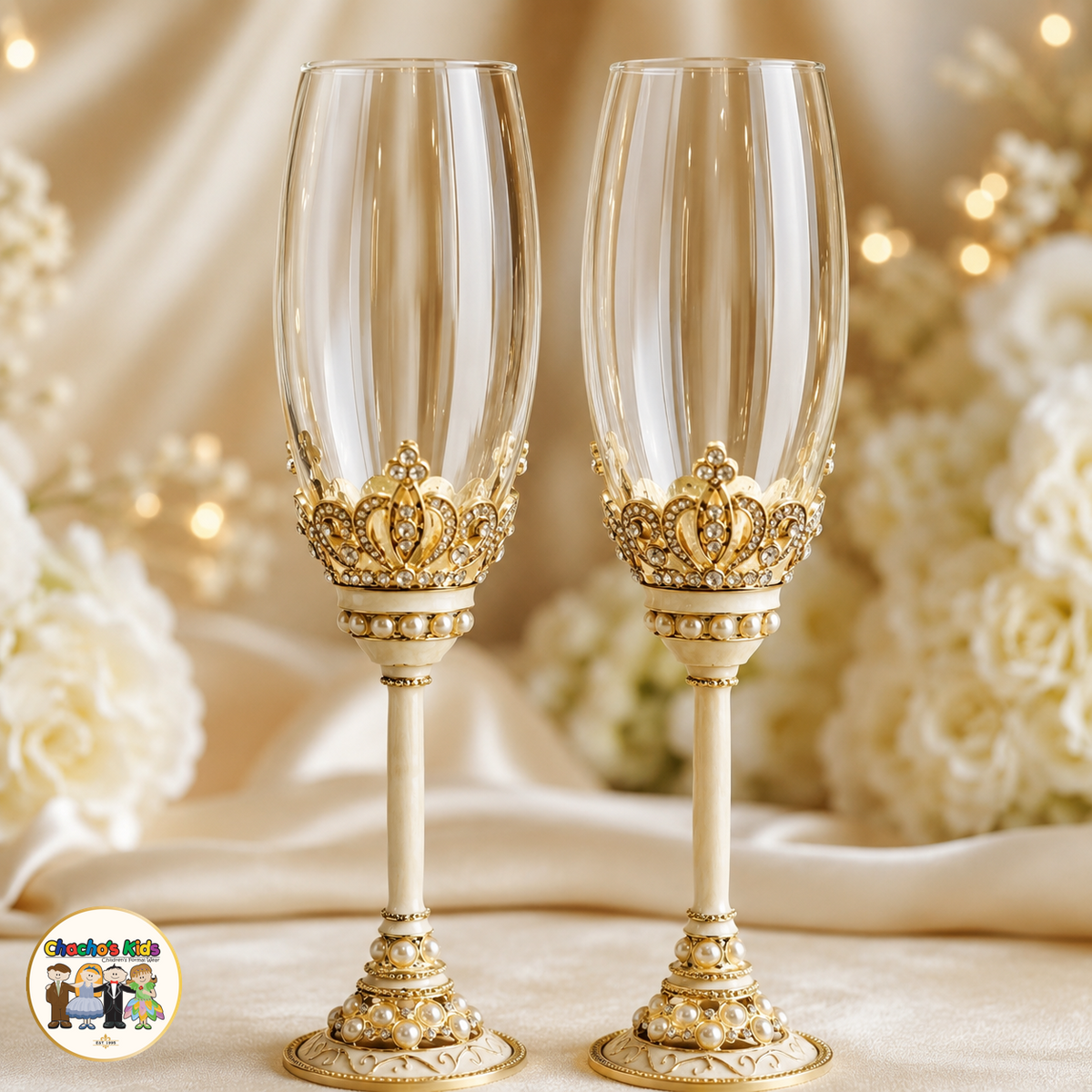 Wedding Flutes Set-Gold-803