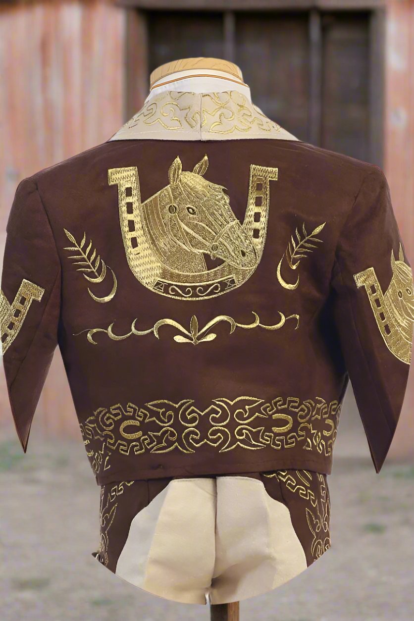 Charro Suit (6-Piece) Brown/Ivory-Boys-Chacho's Kids