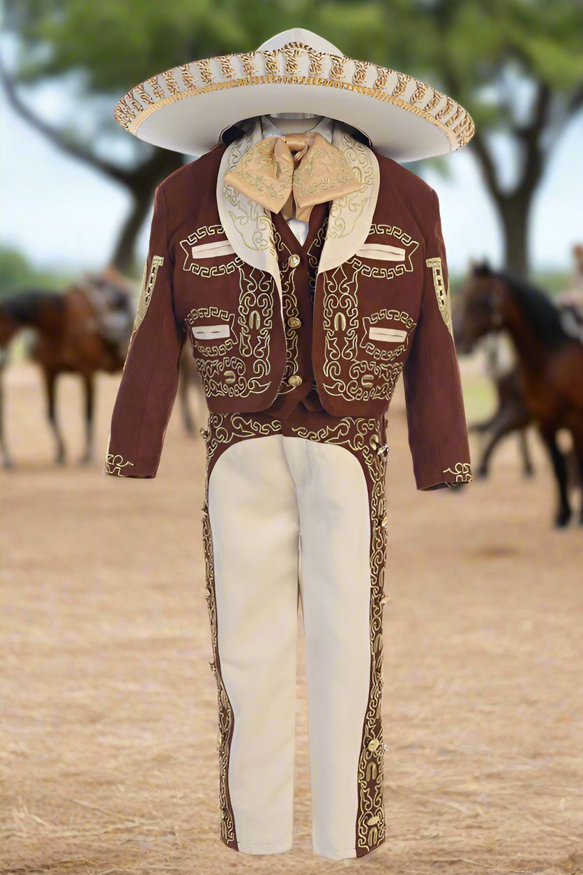 Charro Suit (6-Piece) Brown/Ivory-Boys-Chacho's Kids