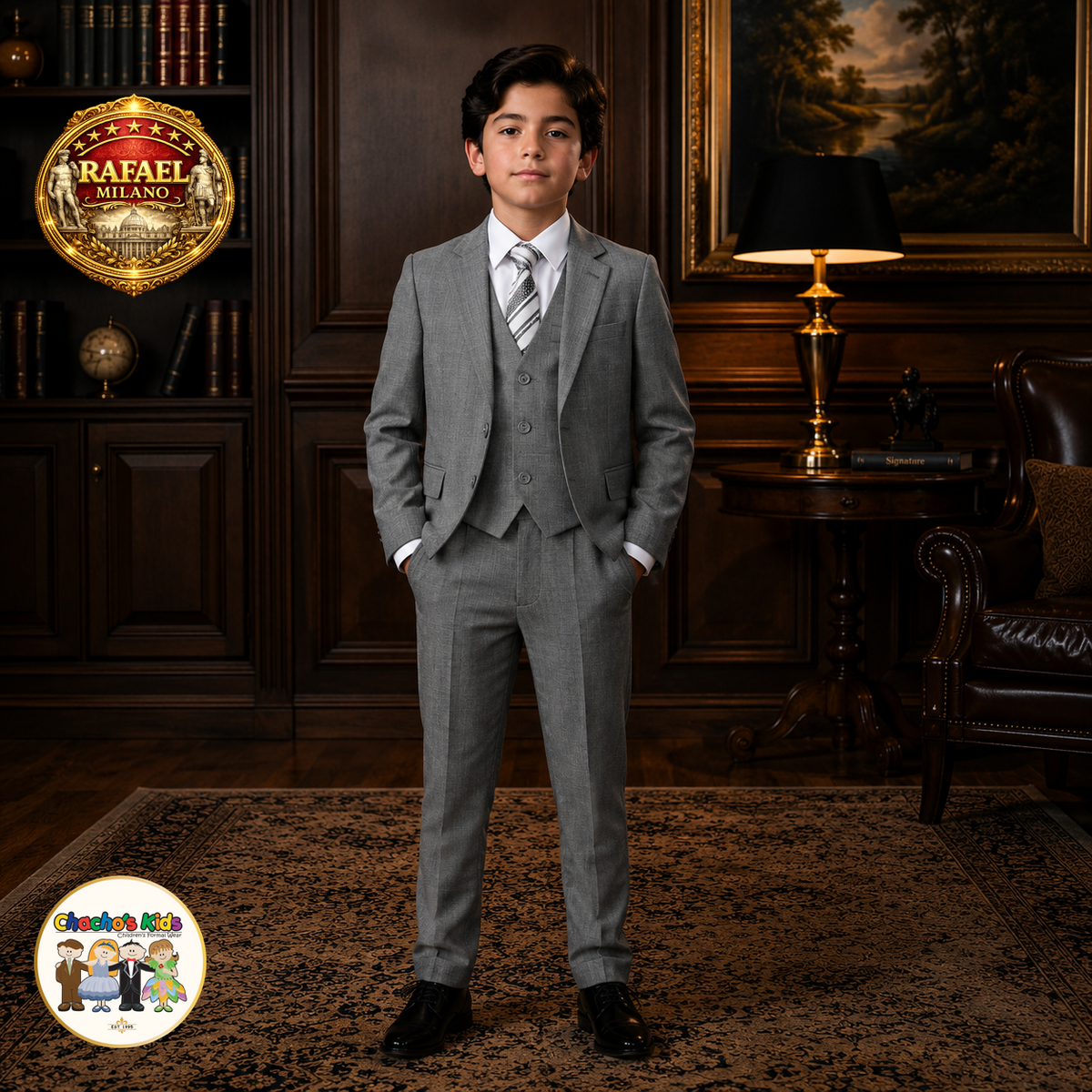Rafael Milano Premium Boys Suit (Gray)