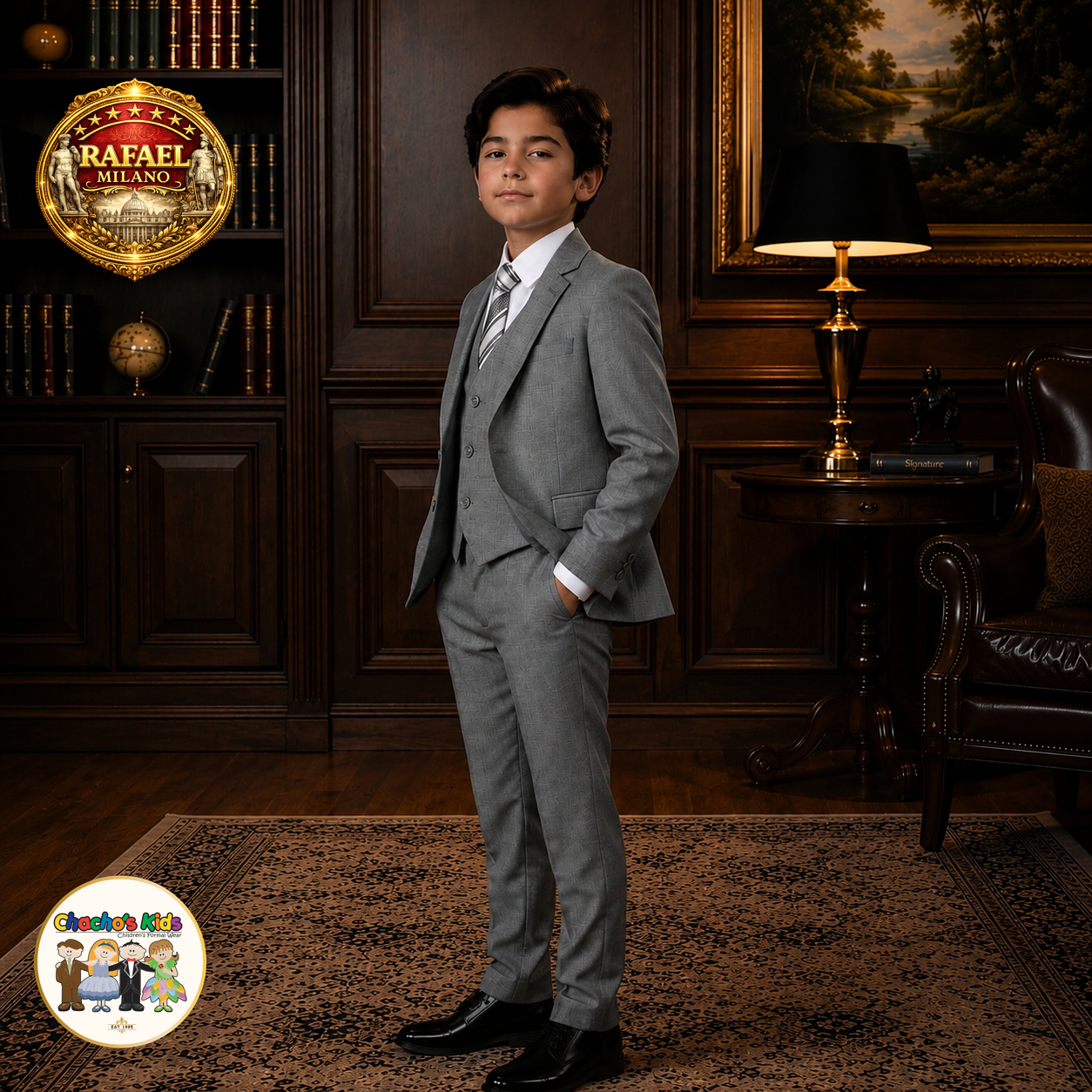 Rafael Milano Premium Boys Suit (Gray)