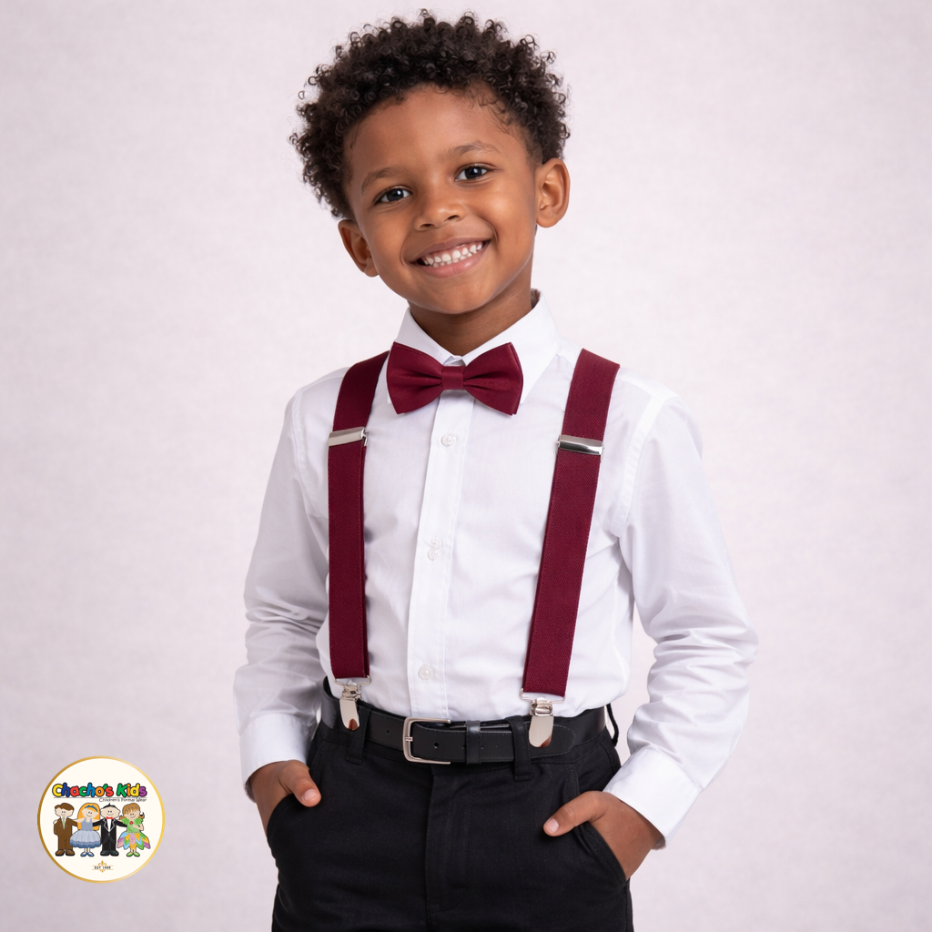 Kids Suspenders- Burgundy (SPT-02)