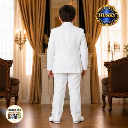 Executive Italian-Cut Boys Husky Suit-Premium (White)
