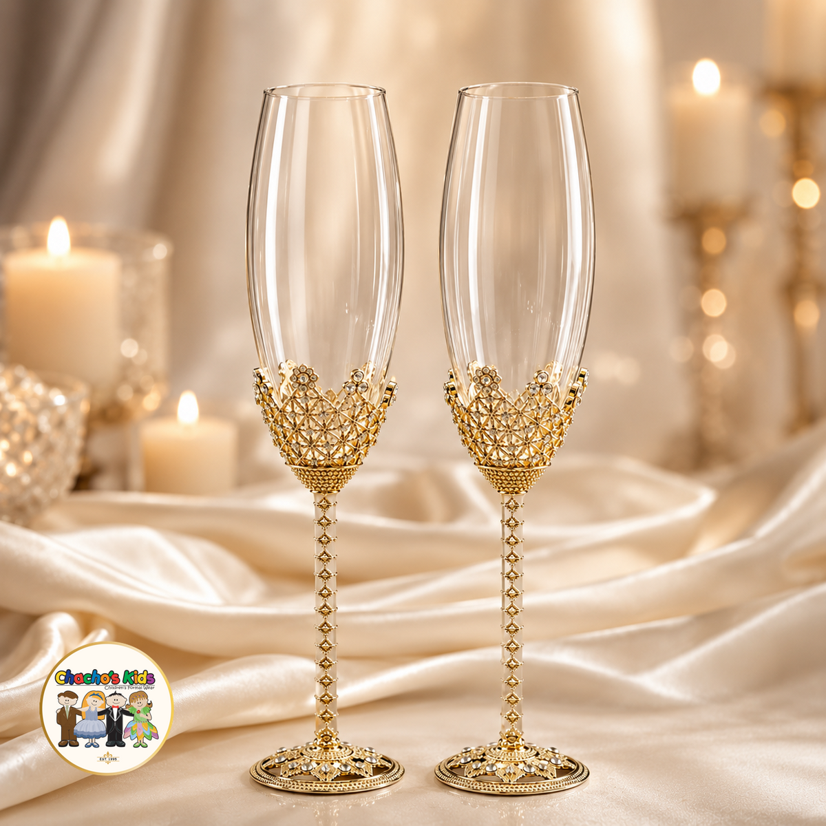 Royal Crown Wedding Flutes (Gold)-800