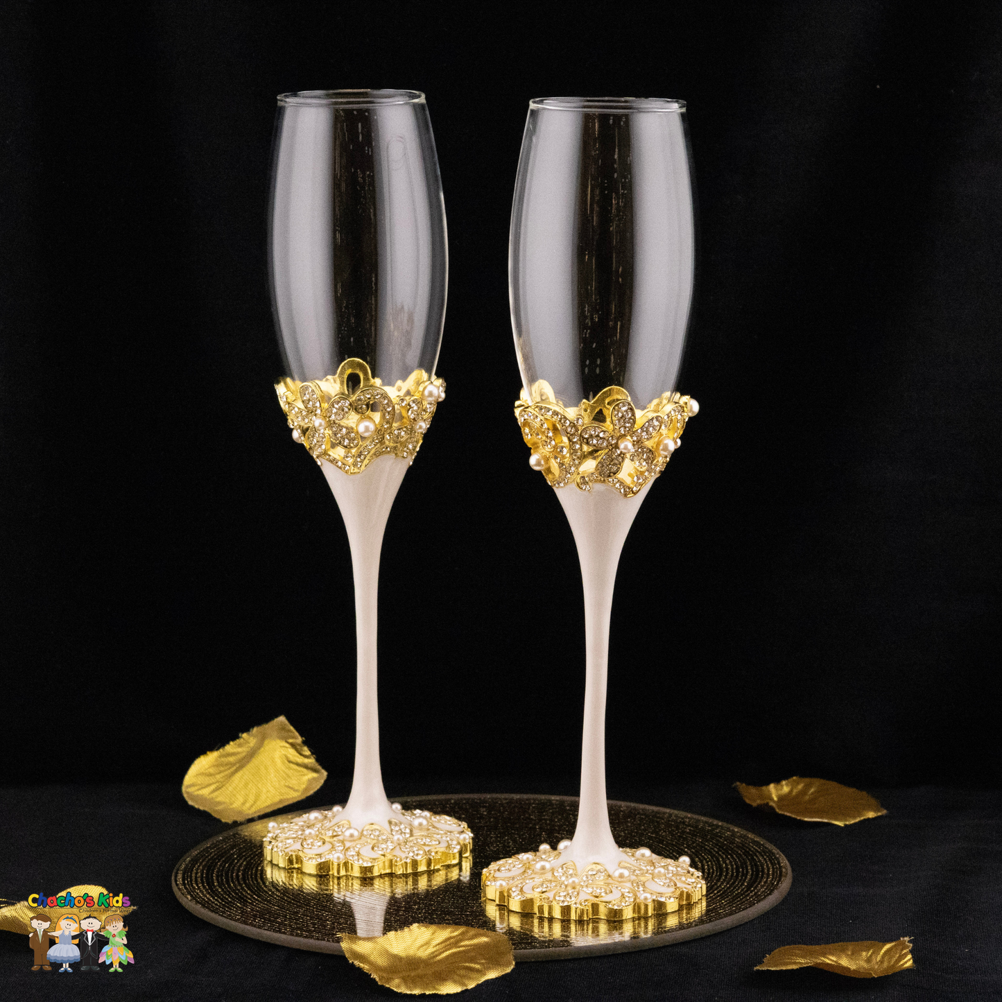 Wedding Flute Set-Gold-090