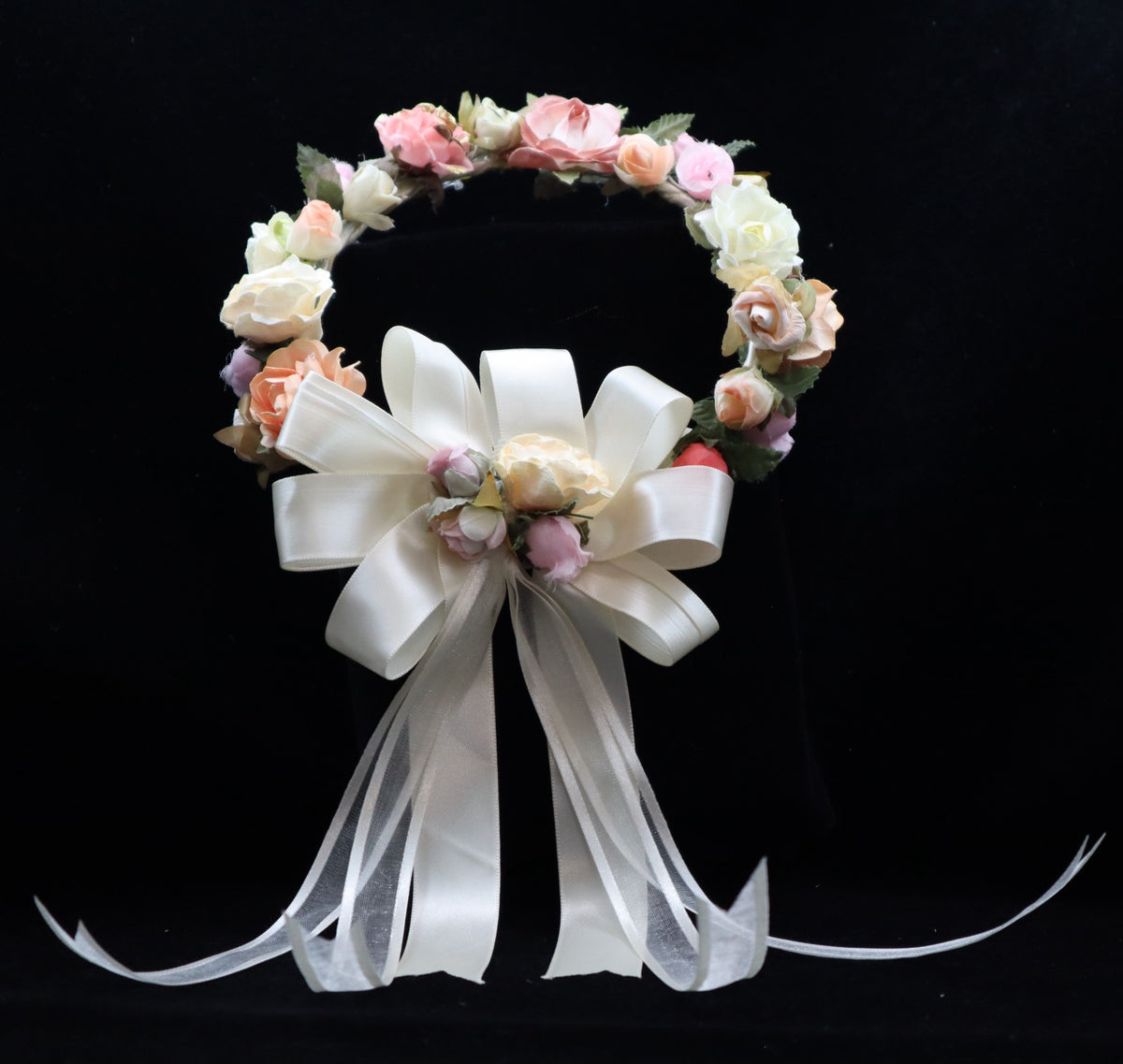 Girls Flower Crown (FC-003)-Girls-Ivory-Small 5.5-Chacho's Kids