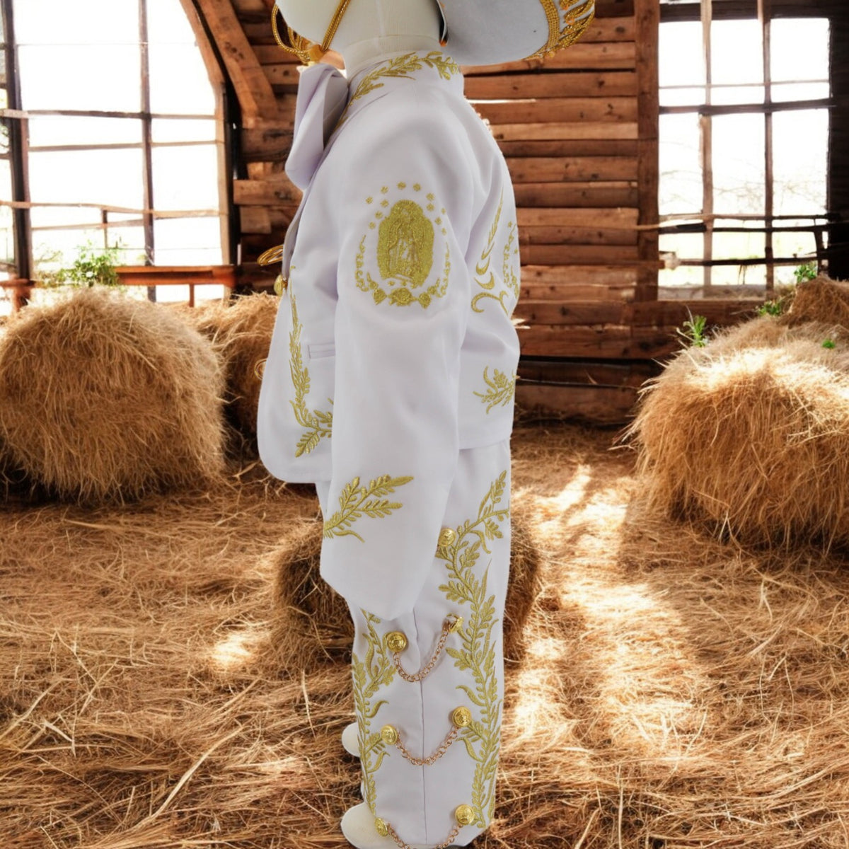 Charro Baptism (7-Piece) (White/Virgin/Gold)-Boys-Chacho's Kids