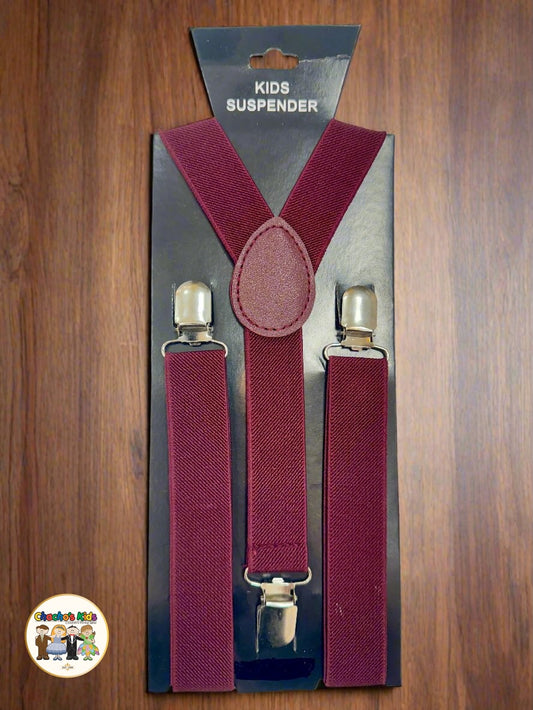 Kids Suspenders- Burgundy (SPT-02)