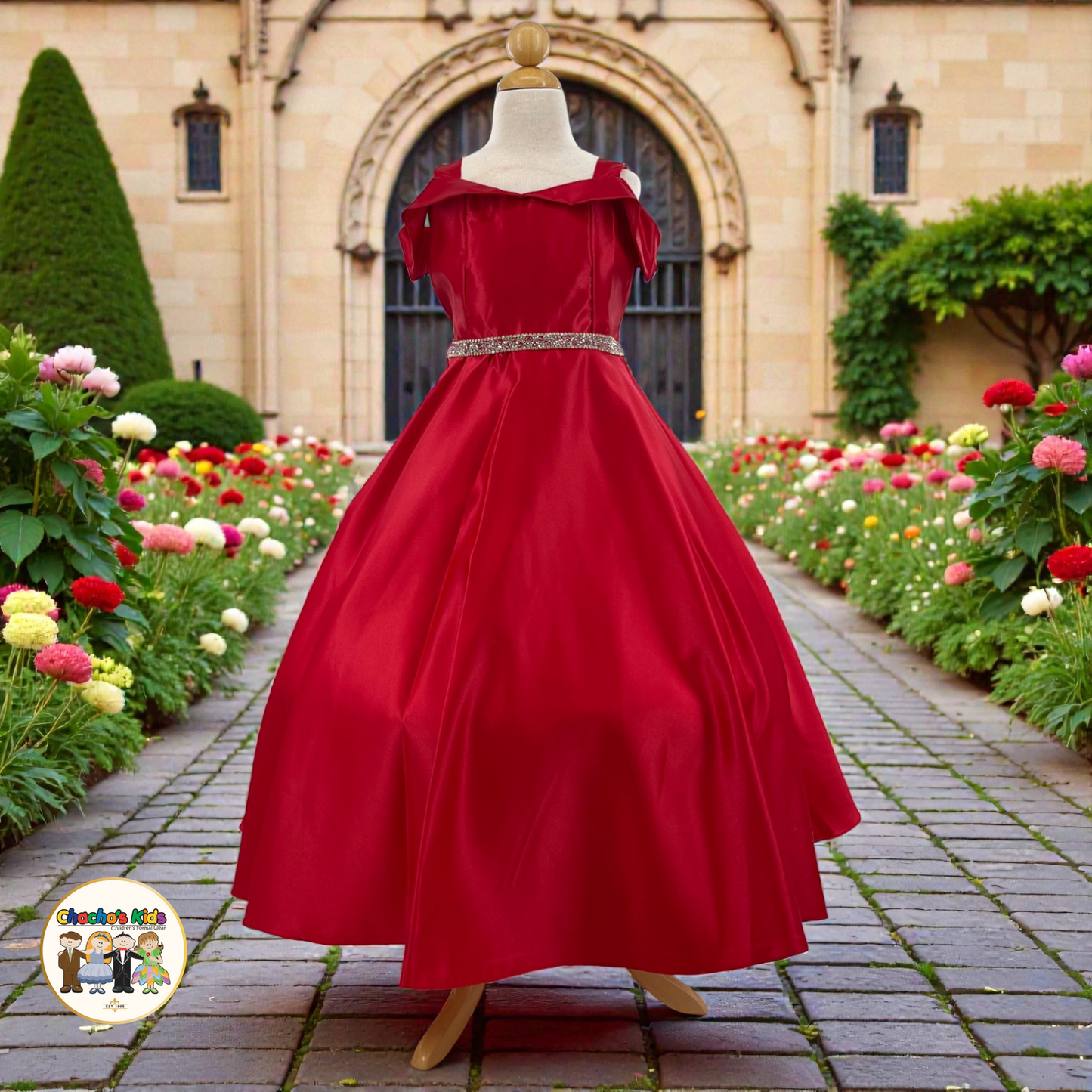 Silk Satin Ball Gown Dress (437)