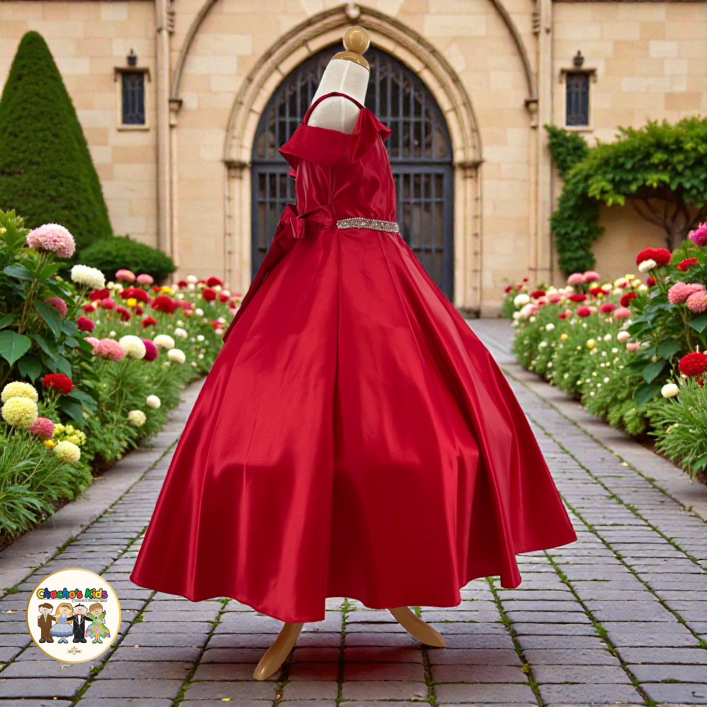 Silk Satin Ball Gown Dress (437)