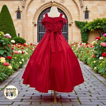 Silk Satin Ball Gown Dress (437)
