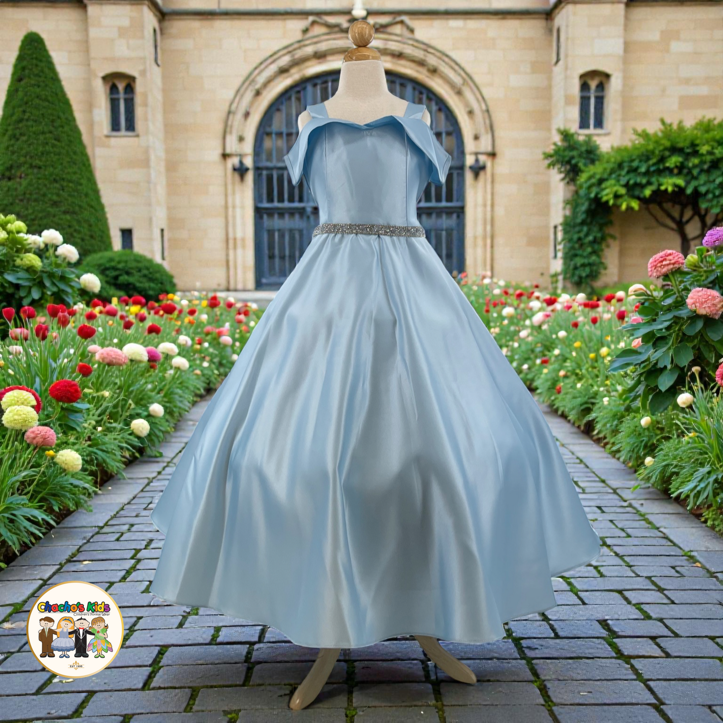 Silk Satin Ball Gown Dress (437)