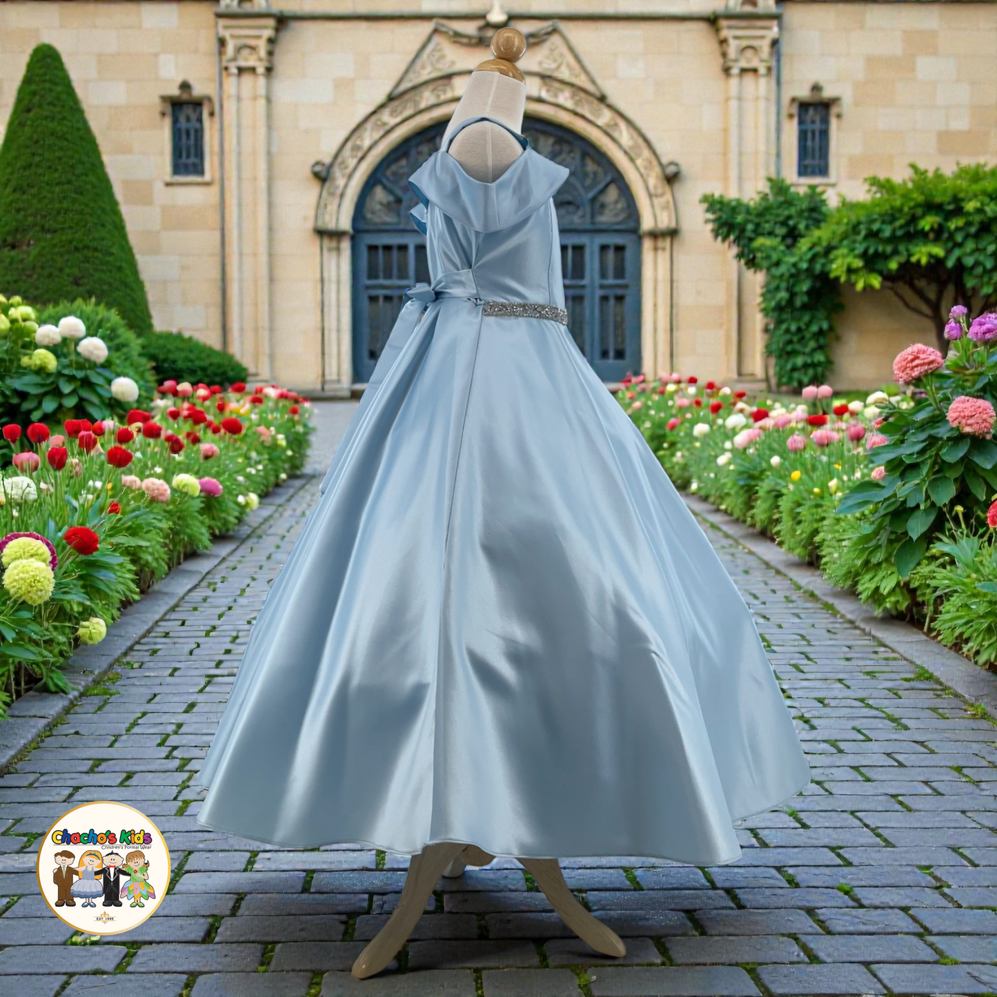 Silk Satin Ball Gown Dress (437)