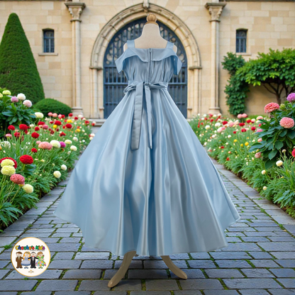 Silk Satin Ball Gown Dress (437)