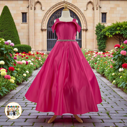 Silk Satin Ball Gown Dress (437)
