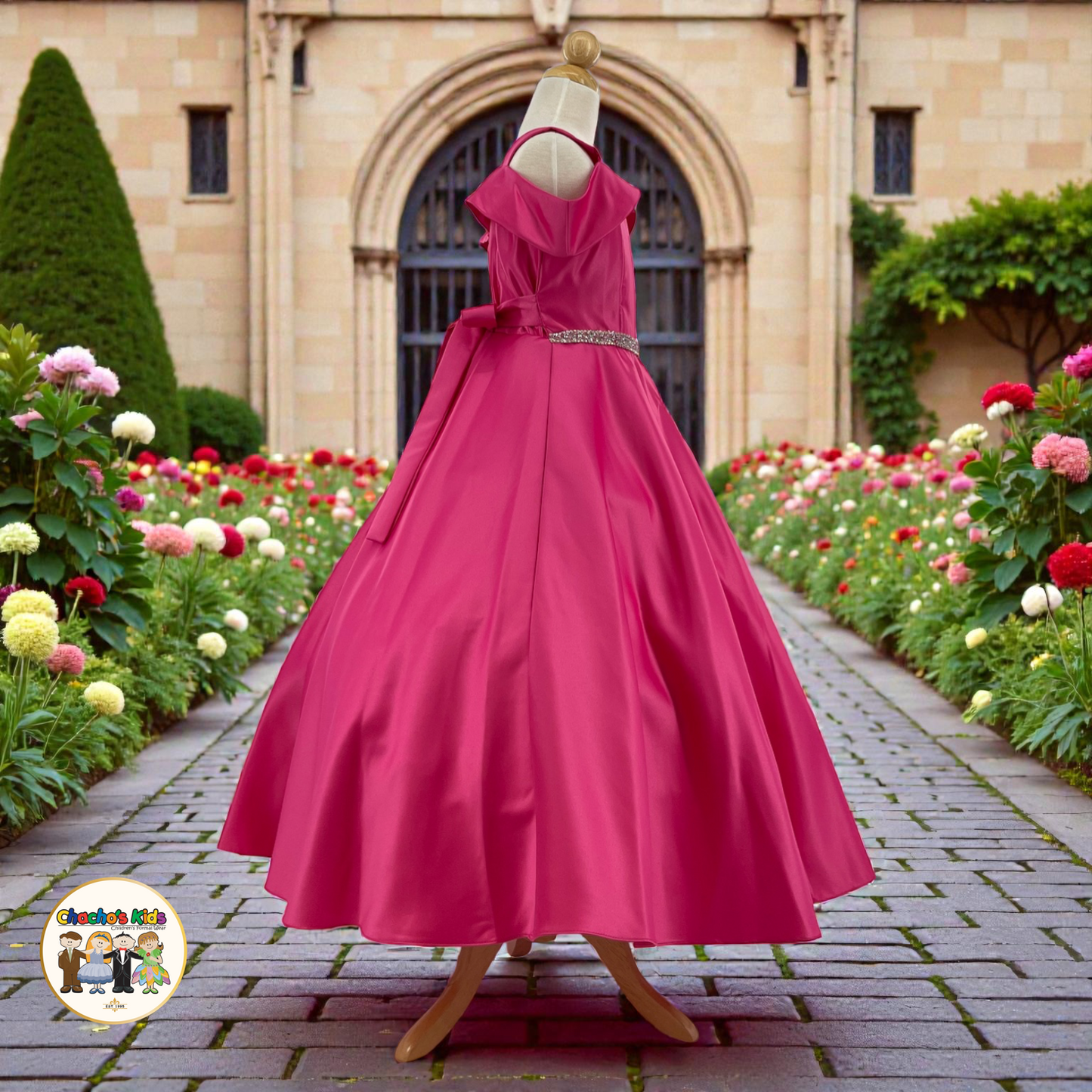 Silk Satin Ball Gown Dress (437)