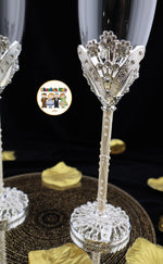 Super Elegant Wedding Wine Cups/ Wedding Flutes Set-Silver-805-Wedding Accessories-Chacho's Kids