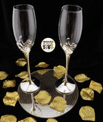 Super Elegant Wedding Wine Cups/ Wedding Flutes Set-Silver-002-Wedding Accessories-Chacho's Kids