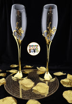 Super Elegant Wedding Wine Cups/ Wedding Flutes Set-Gold-002-Wedding Accessories-Chacho's Kids