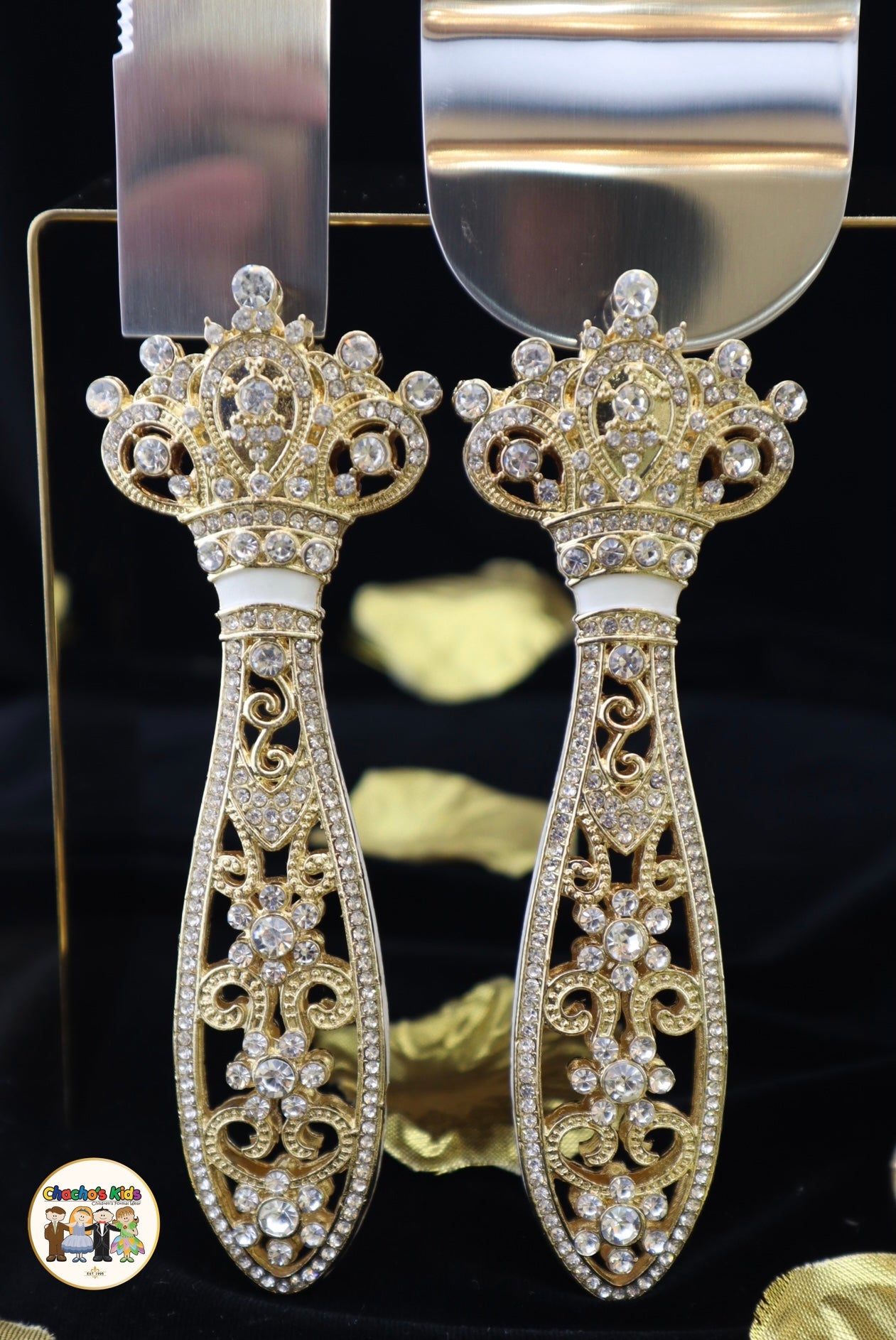 Wedding Flutes & Serving Set-Gold-803