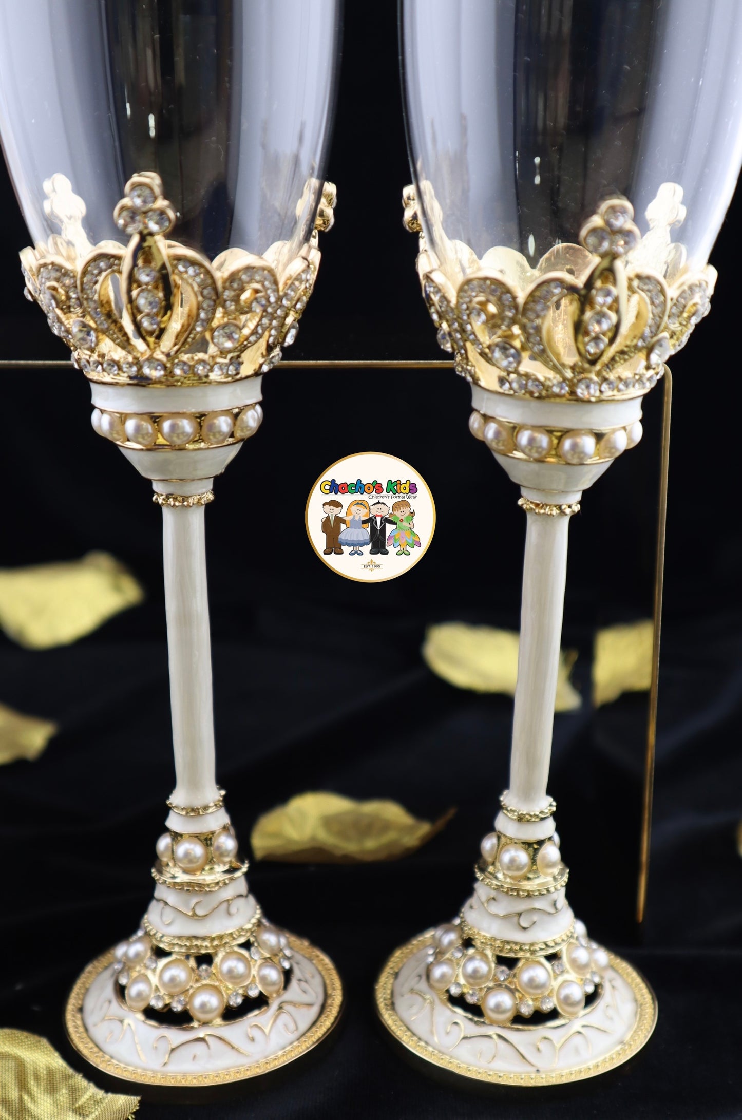 Wedding Flutes & Serving Set-Gold-803