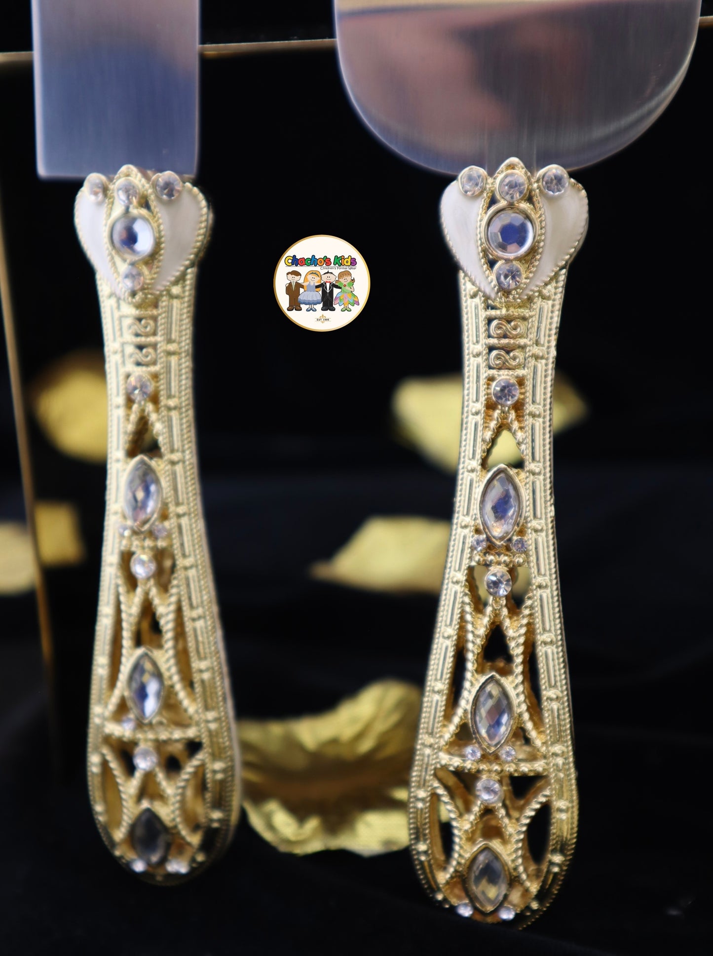 Wedding Flutes & Serving Set-Gold-807