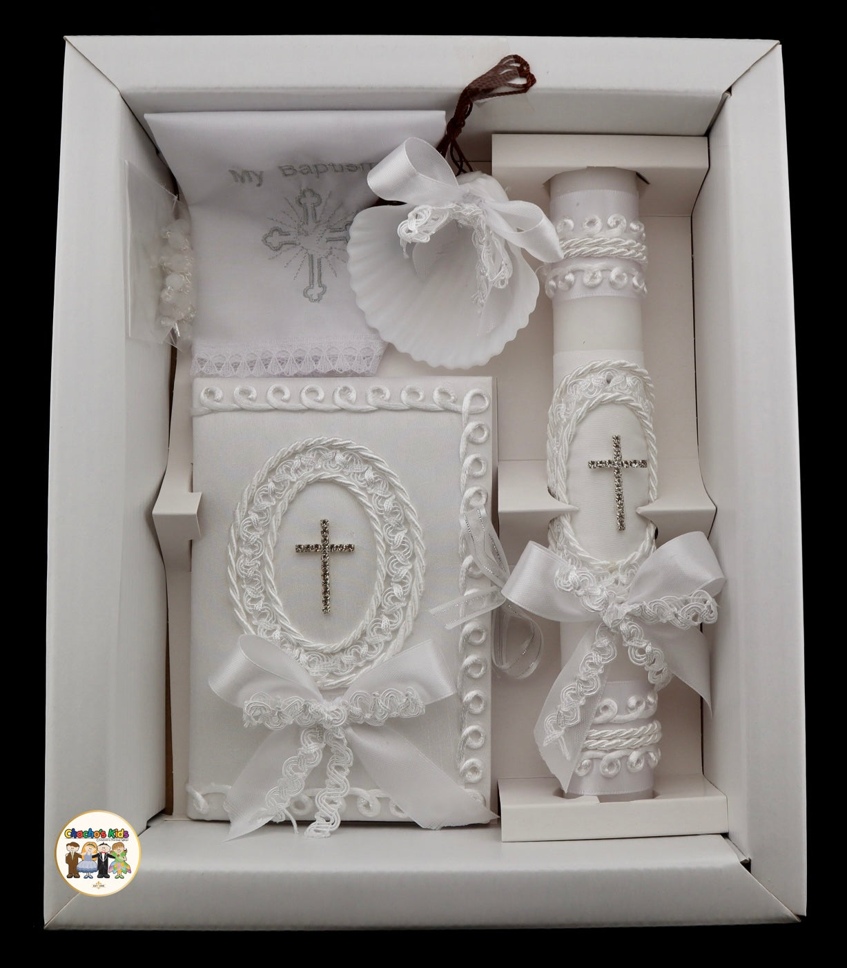 Unisex 6 Piece Baptism Candle Set (English)
