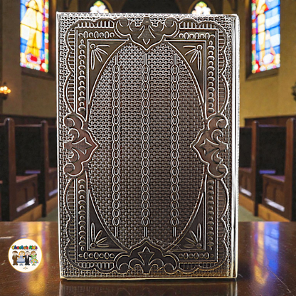 Artisanal Embossed Metal Holy Bible-Virgin Mary