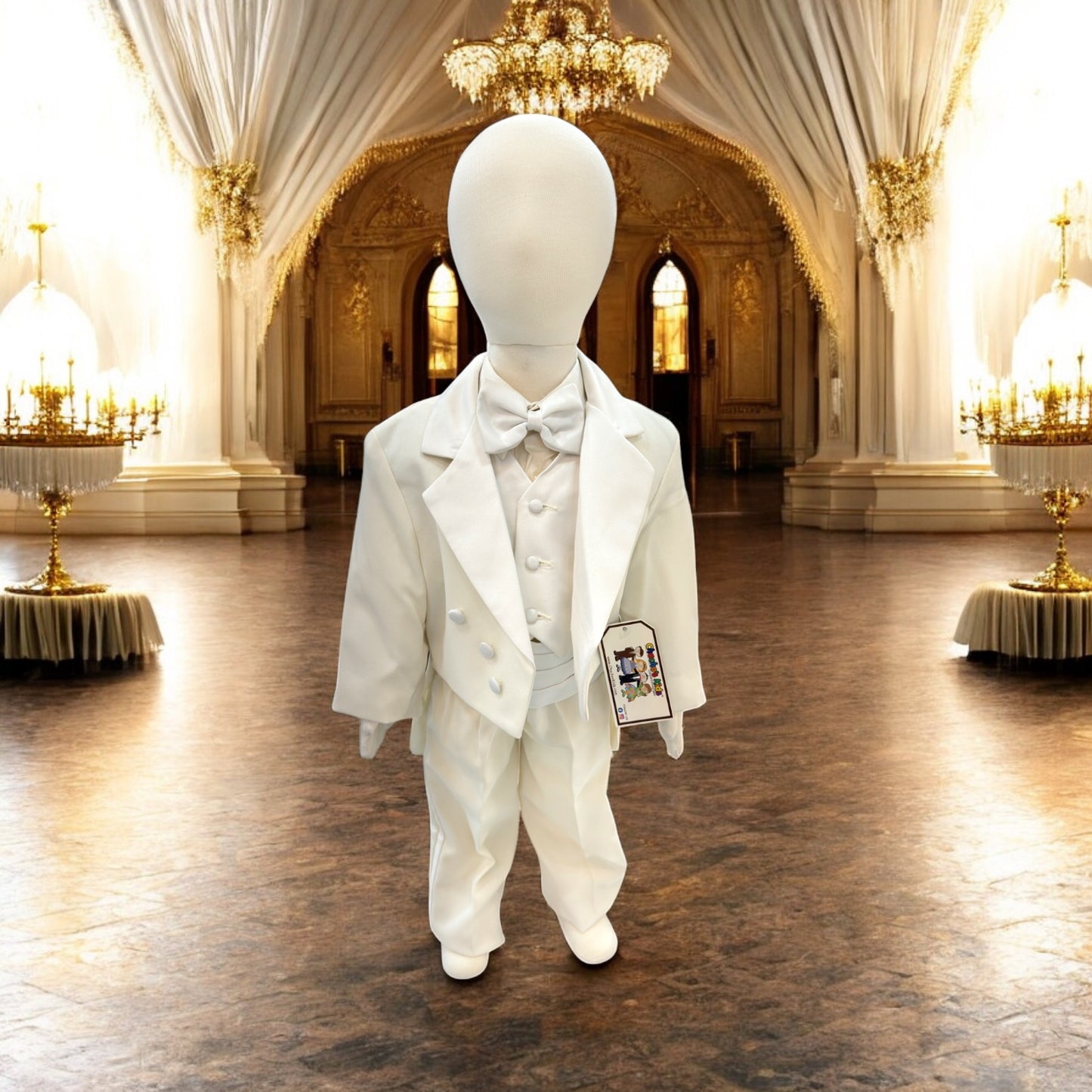 Boy's Penguin Tuxedo-Ivory (5200)-Boys-Ivory-3M-Chacho's Kids