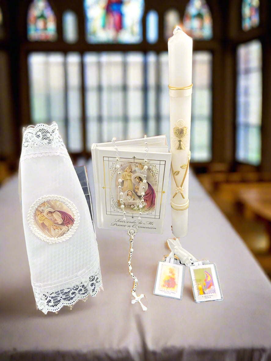 Girls Basic First Communion Candle Set (Spanish)