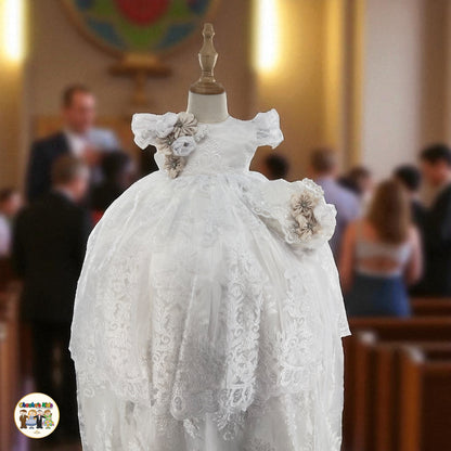 Girls Baptism Dress - White (Kimberly)