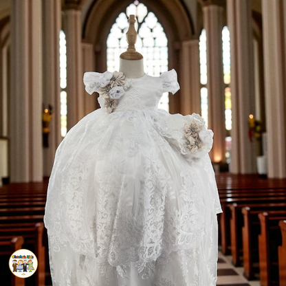 Girls Baptism Dress - White (Kimberly)