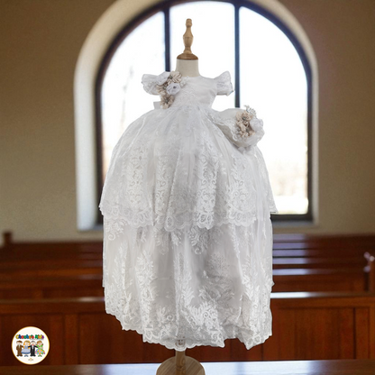 Girls Baptism Dress - White (Kimberly)
