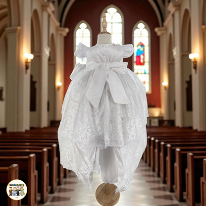 Girls Baptism Dress - White (Kimberly)