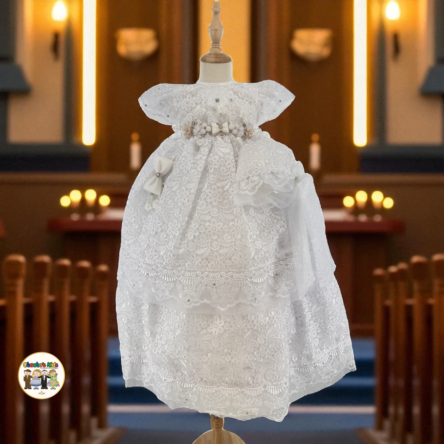 Girls Baptism Dress - (Luciana)