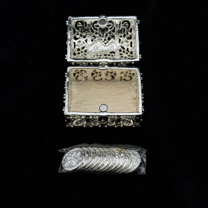 2-1/4" Gold Double Heart Chest Set (806-SLV)