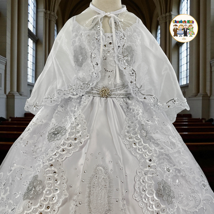 Girls Baptism Dress Virgin Mary-White (442)