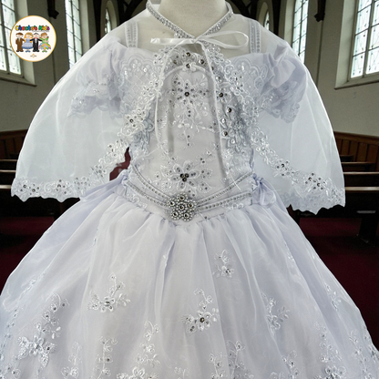 Girls Baptism Dress - White (462)