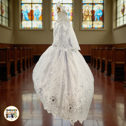 Girls Baptism Dress - White (462)
