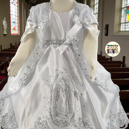 Girls Baptism Dress - 3 Piece Set-White (021)