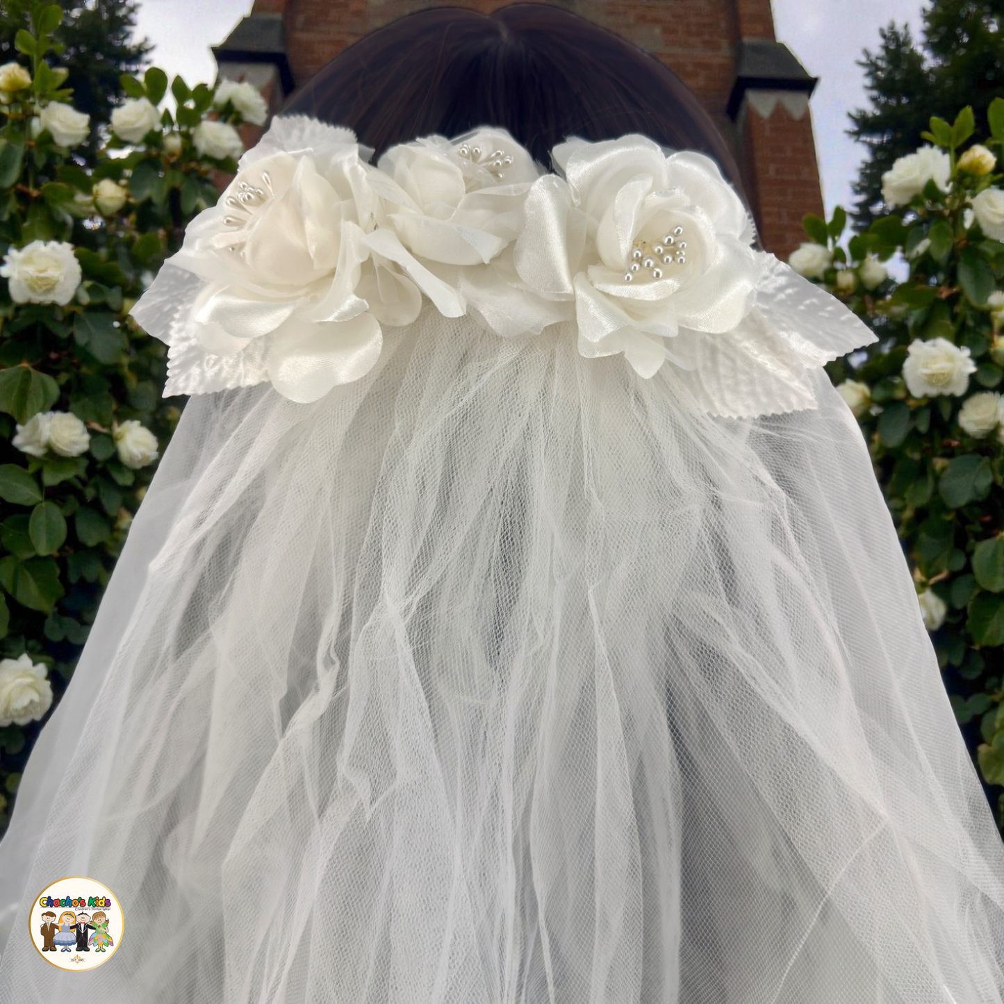 Communion Veils (VE-308 Flower Bloom-Ivory)