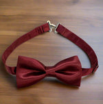 Satin Bow Tie (Burgundy)-Boys-Burgundy-Chacho’s Kids