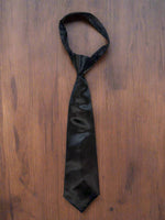 Satin Zipper Tie (Black)-Boys-Black-S-Chacho’s Kids